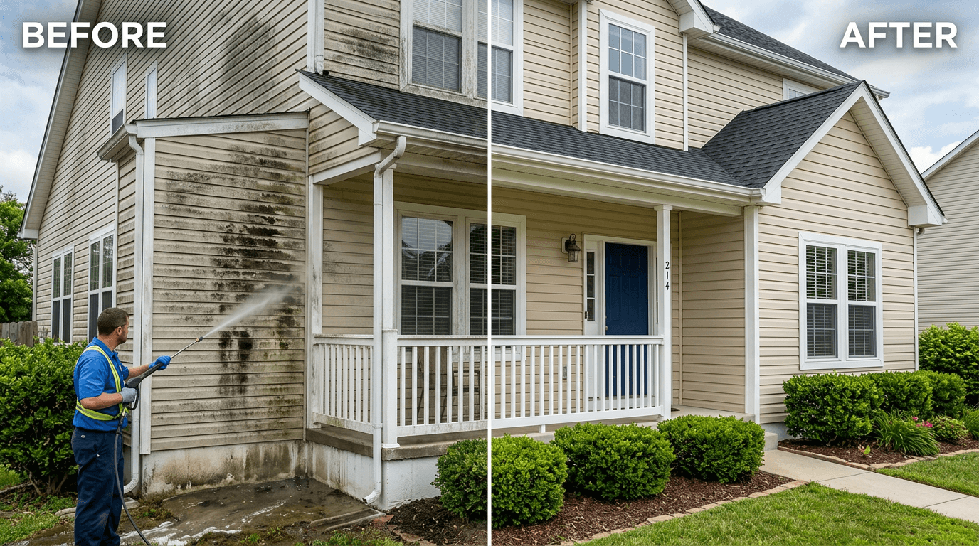 House washing before and after